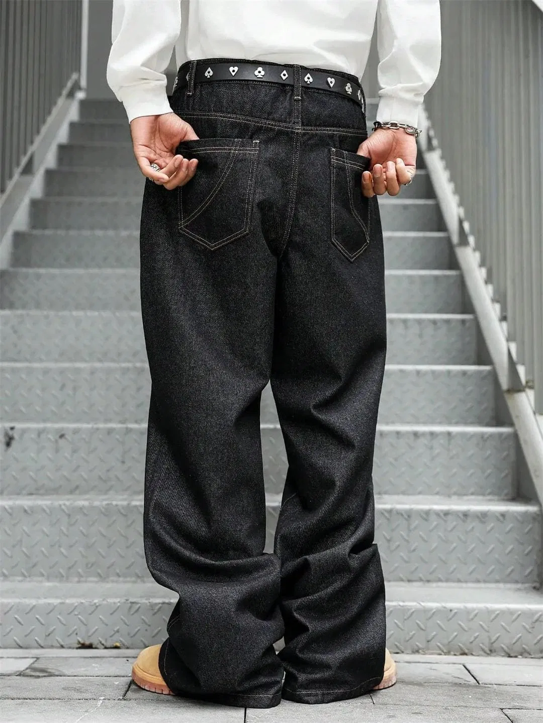 Джинсы клеш черные, Men's Fashion — фото 3