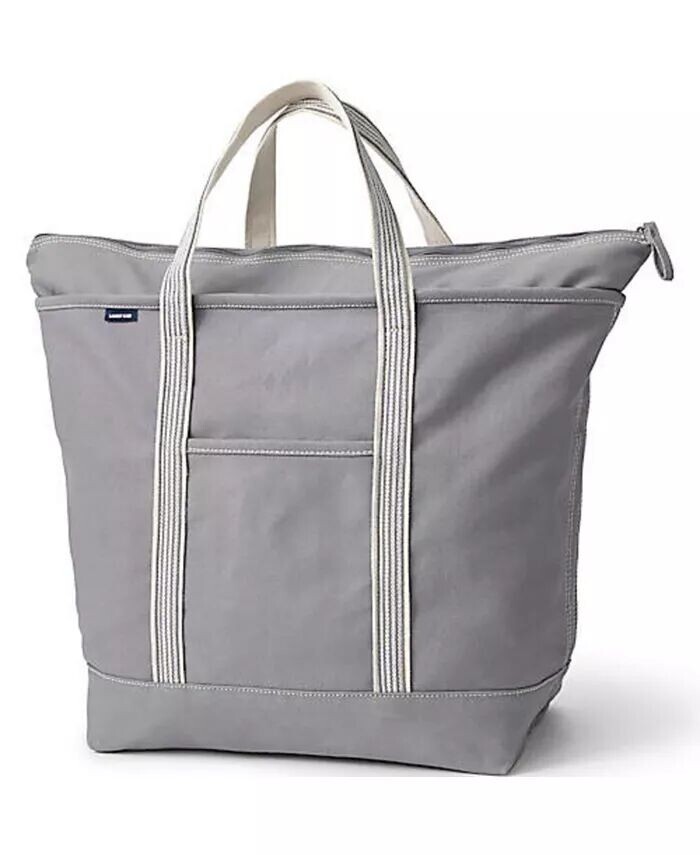 

Очень большая однотонная холщовая сумка на молнии с 5 карманами для школьной формы Lands' End, черный