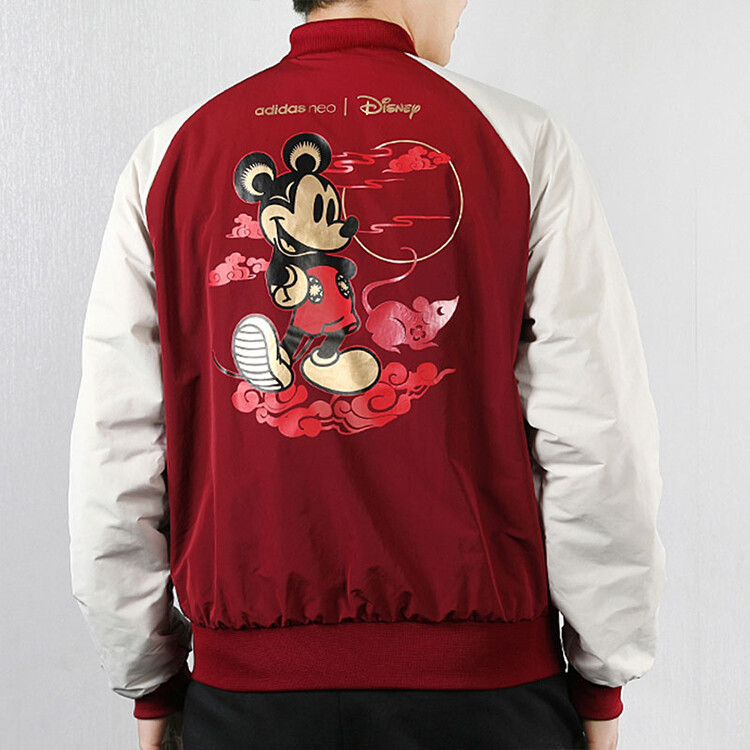 Disney X Стеганая куртка мужская красный Adidas Neo — фото 4