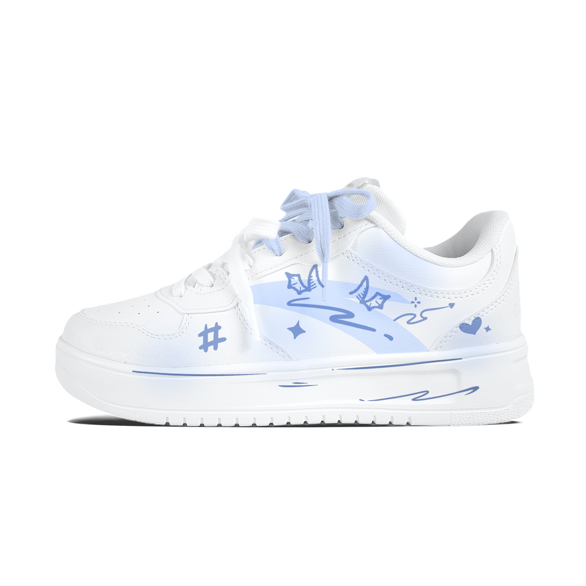 

расслабленные нескользящие устойчивые к истиранию низкие кроссовки для скейтбординга unisex ANTA, светло-синий