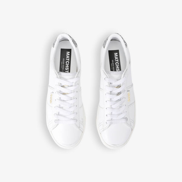 Женские кожаные низкие кроссовки matchstar 10449 Golden Goose, белый — фото 2