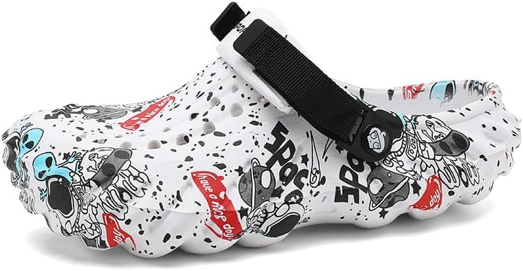 

Унисекс сабо с граффити-принтом, модные дышащие летние пляжные шлепанцы из ЭВА, повседневные садовые сандалии Azttoztto, белый