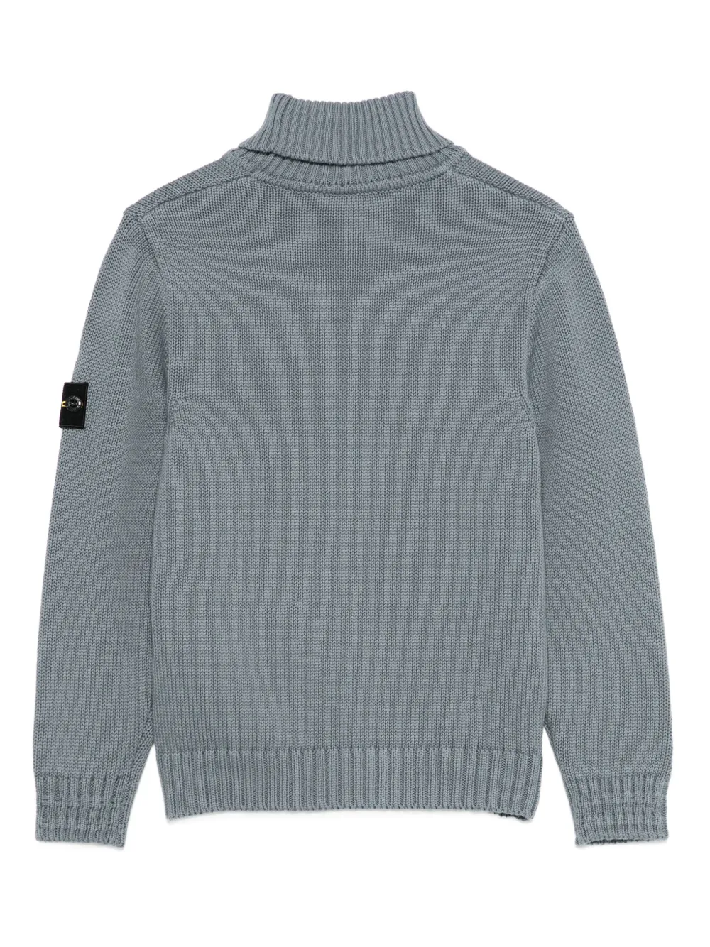 Свитер с воротником-стойкой и нашивкой с логотипом Stone Island Junior, серый — фото 2