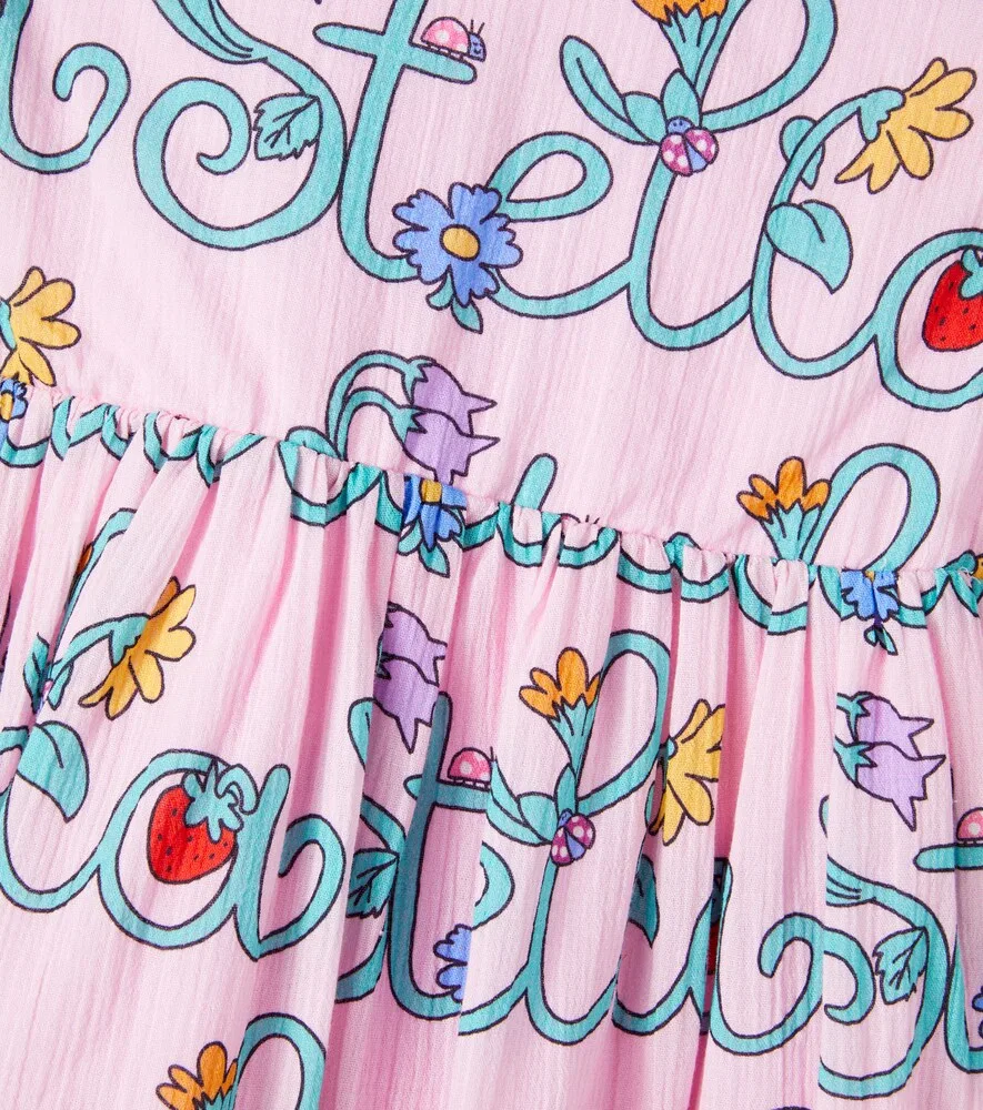 Хлопковое платье с логотипом Stella McCartney Kids, розовый — фото 2
