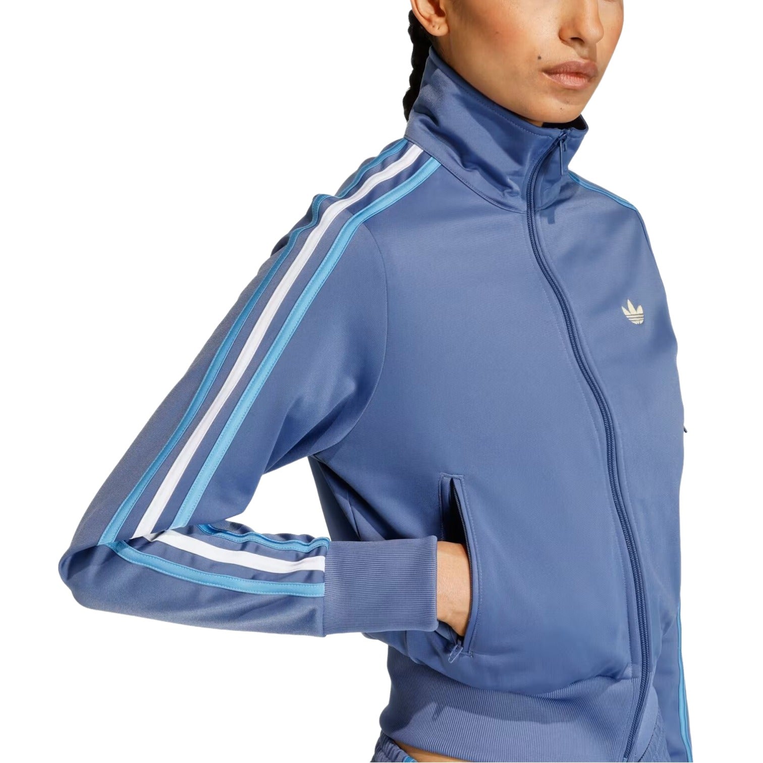 (WMNS) Спортивная футболка Adidas Firebird Classic Track Top 'Crew Blue Light Blue White' — фото 2