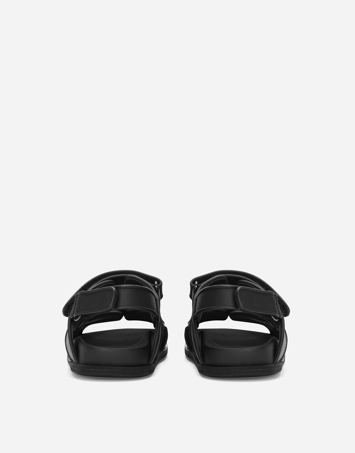 Босоножки из телячьей кожи с металлическим логотипом DG Dolce&Gabbana, черный — фото 4