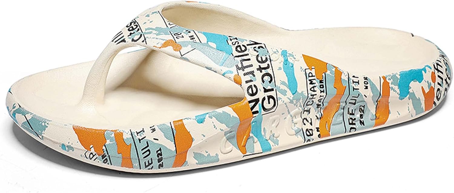 

Мужские летние тапочки, внешние сандалии, пляжная обувь, модные повседневные легкие мягкие удобные шлепанцы с эластичной подошвой для улицы Generic, Cream