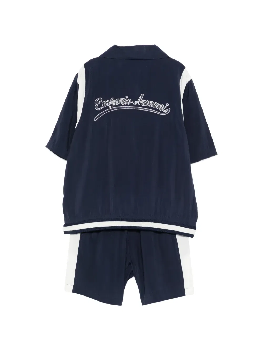 Комплект из топа и шортов с вышитым логотипом Emporio Armani Kids, синий — фото 2