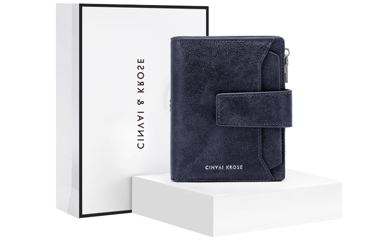 

CinvaiKrose Синтетический кожаный кошелек для монет с денежным зажимом, Blue (Includes Shopping Bag+Box)