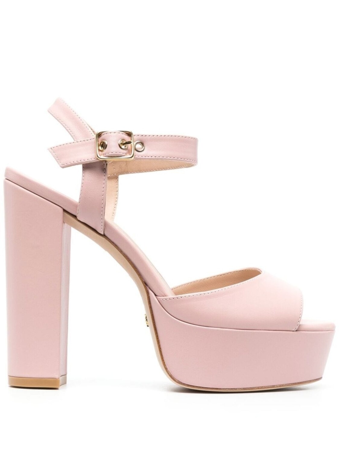 

Stuart Weitzman 135mm platform leather sandals, розовый