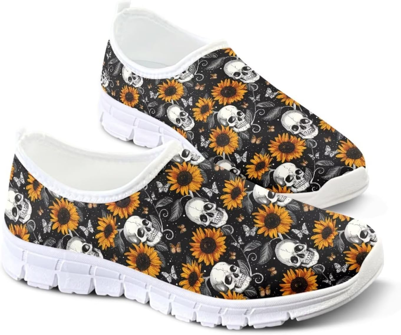 

Удобные женские прогулочные кроссовки, унисекс, повседневная мода, стильные кроссовки Fonplted, Skull Flower