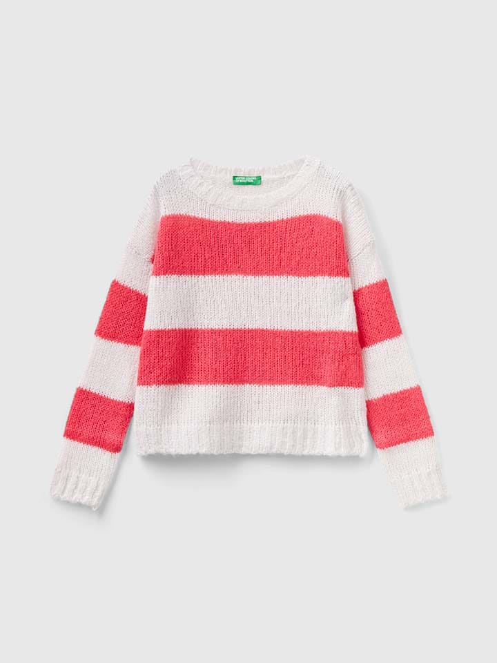 

Пуловер Benetton Pullover, цвет Rot/Weiß
