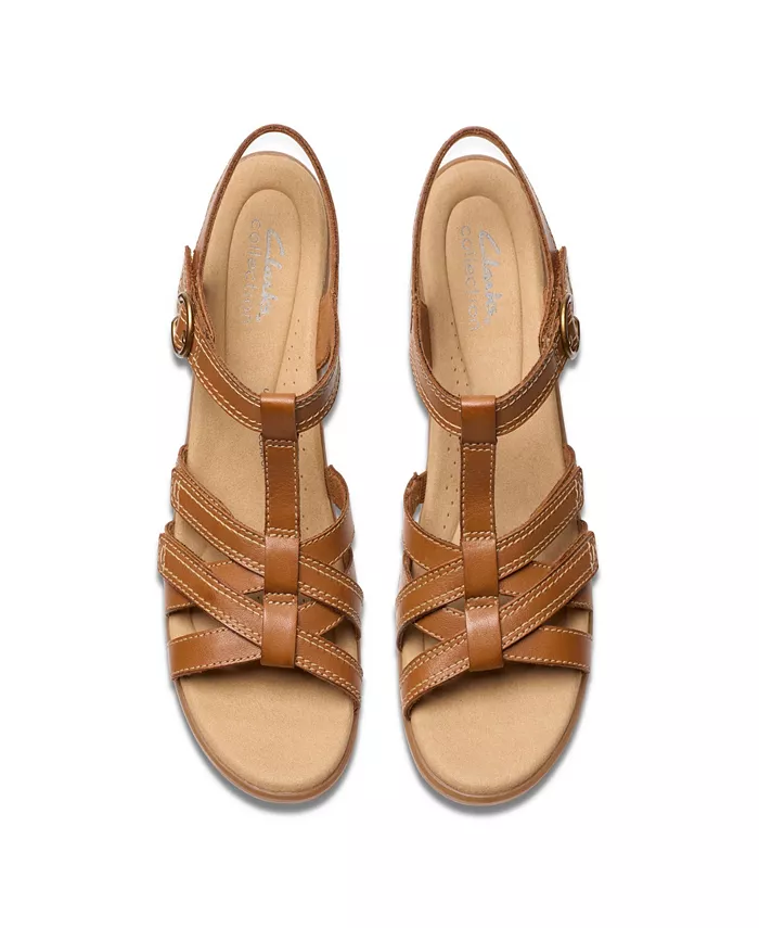 Экю "Emily2 Rose" босоножки на устойчивом каблуке из кожи Clarks, коричневый/бежевый — фото 4