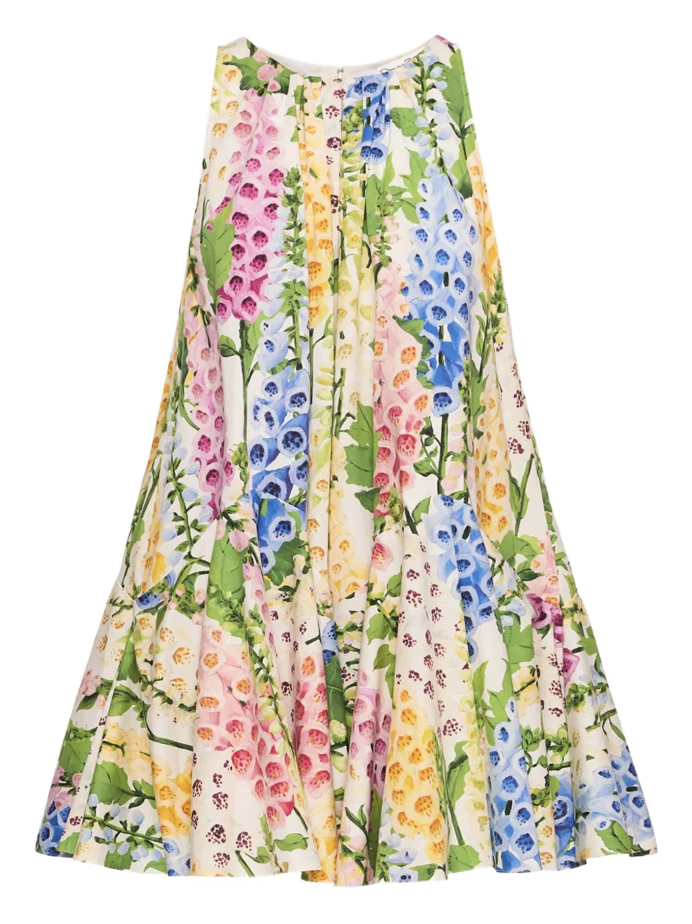 

Платье мини с цветочным узором Oscar De La Renta, белый