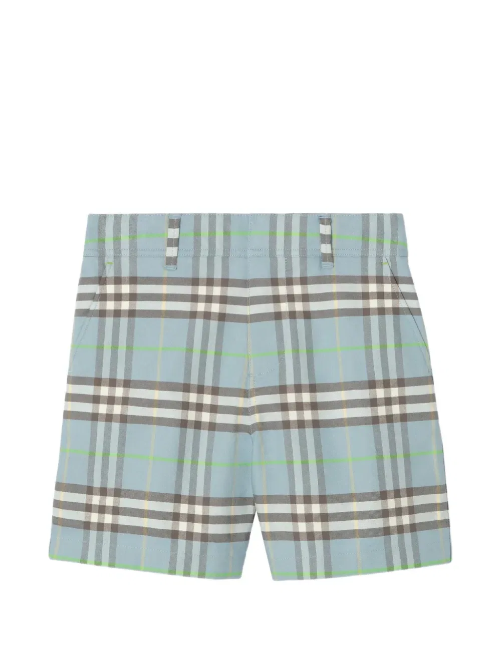 Проверьте хлопковые шорты Burberry Kids, синий