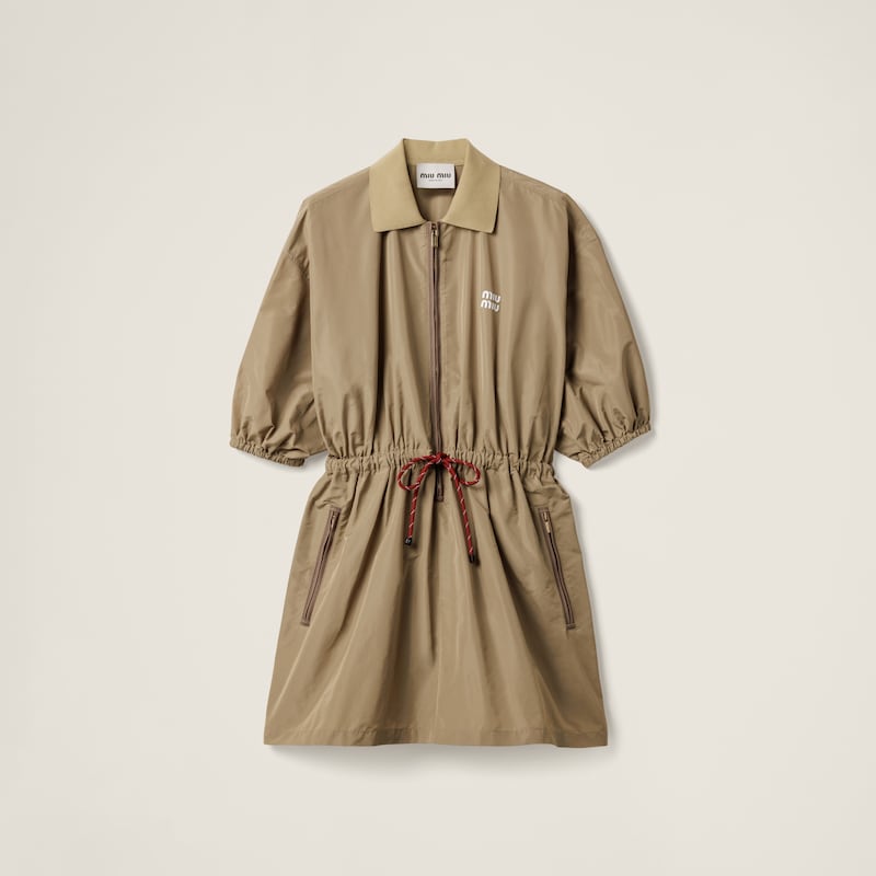

Платье из технической ткани Miu Miu, серый