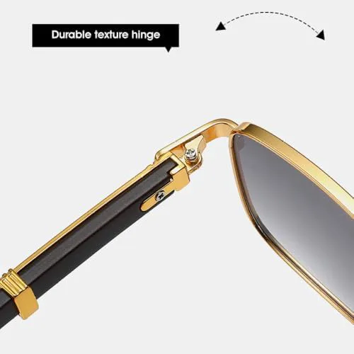 

Винтажные квадратные солнцезащитные очки для мужчин, модные градиентные очки с защитой от УФ-излучения UV400 для женщин, панк-металлические очки MTZJH, Gold-gray