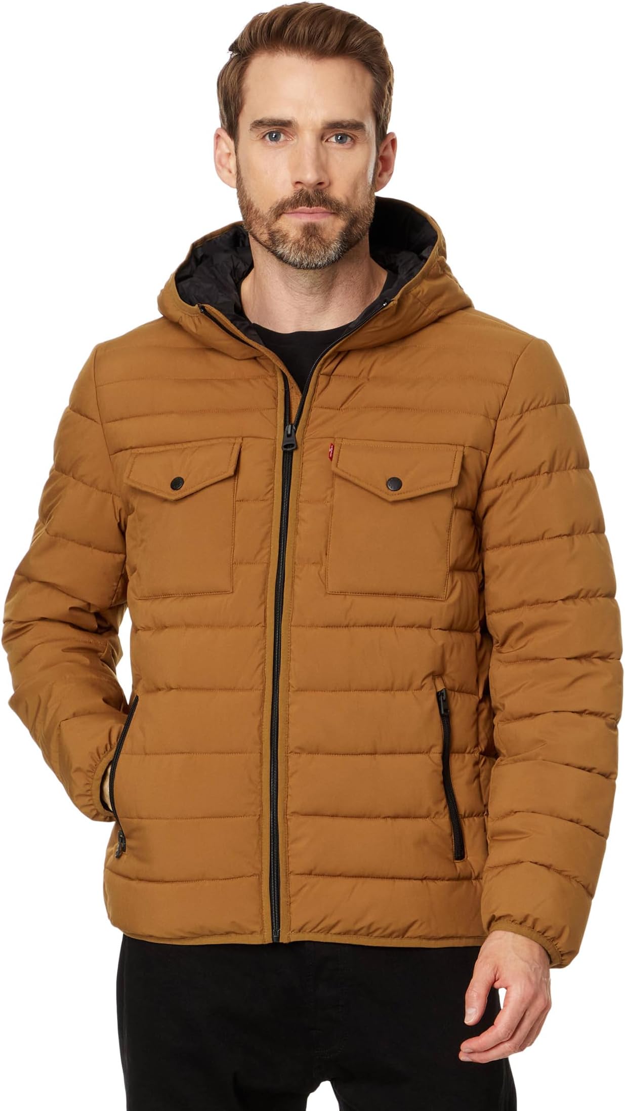 

Куртка Levi's Stretch Two-Pocket Quilted Jacket, коричневый