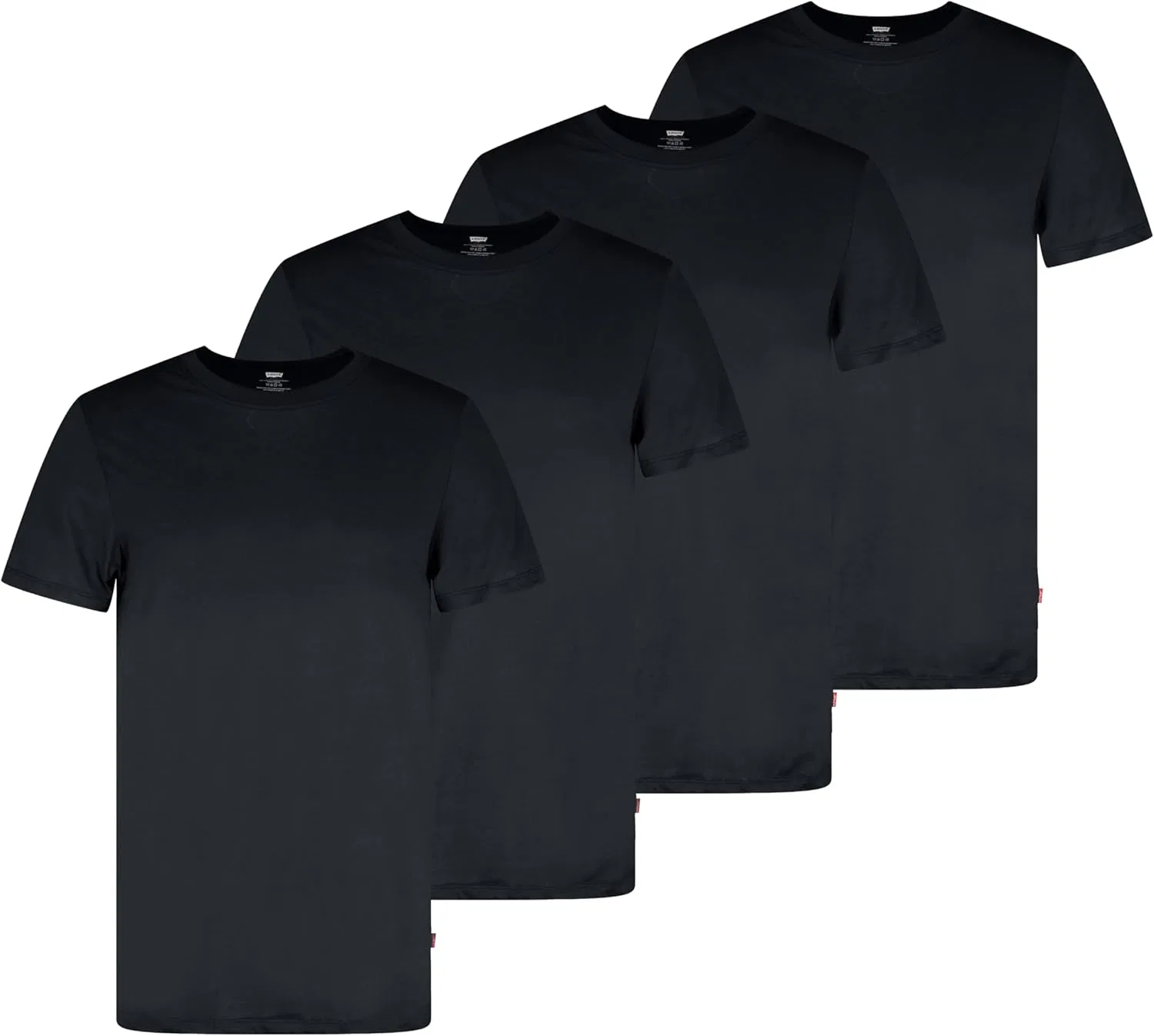 Комплект футболок Levi's Basic Crew Neck, 4 предмета, черный