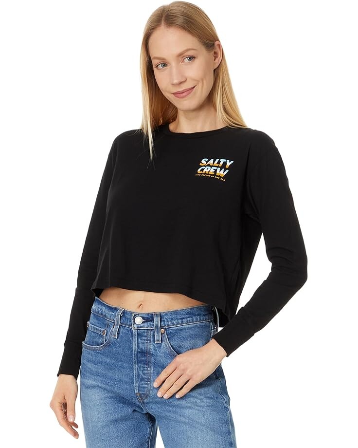

Футболка Salty Crew Boardwalk Long Sleeve Crop, черный