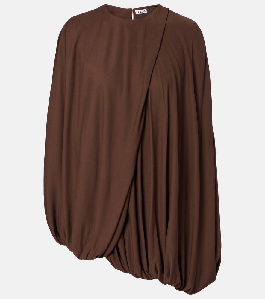 

Асимметричный топ из джерси с драпировкой Loewe, Coffee