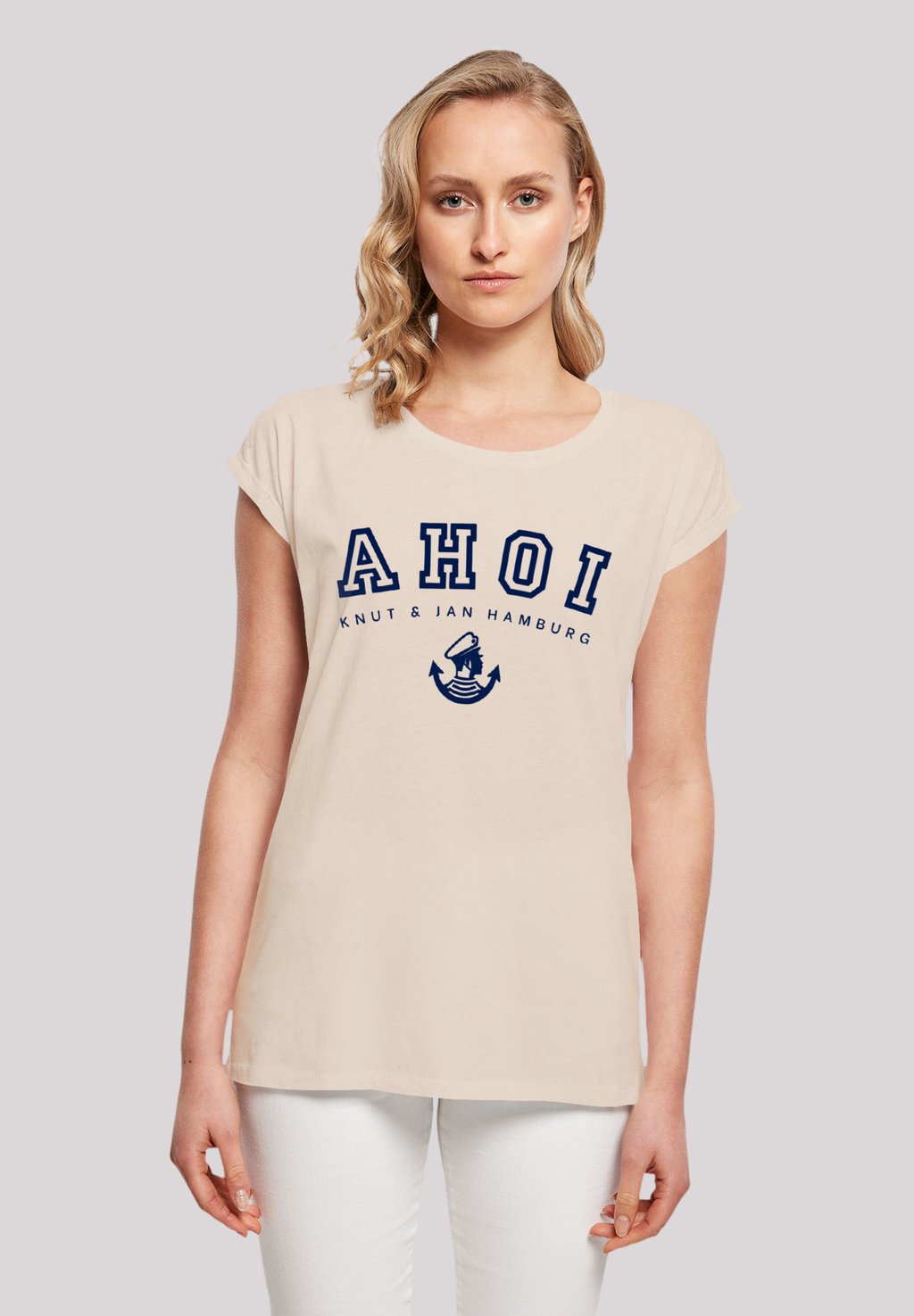 

Футболка с принтом AHOI KNUT JAN HAMBURG F4NT4STIC, песочный