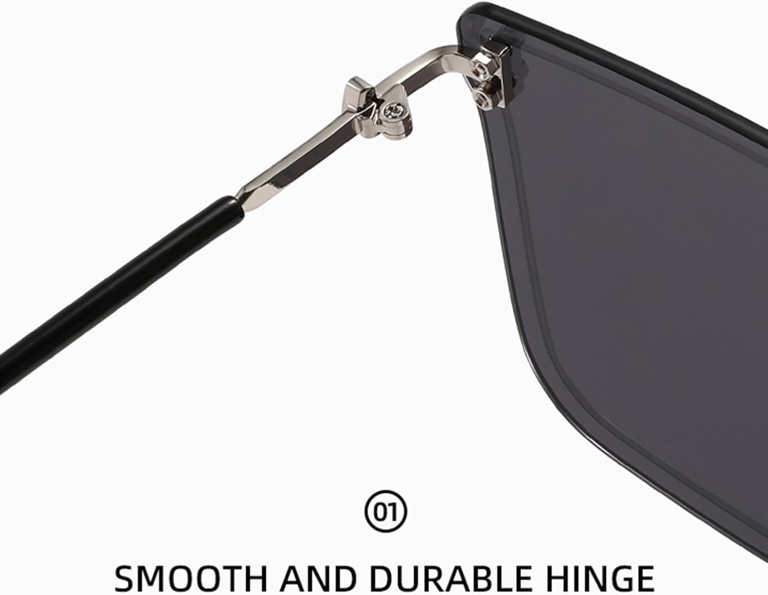 

bullabulling Большие квадратные солнцезащитные очки без оправы для мужчин и женщин, модные цельные очки с плоской верхней частью, защита от УФ-излучения UV400, Dark Blue