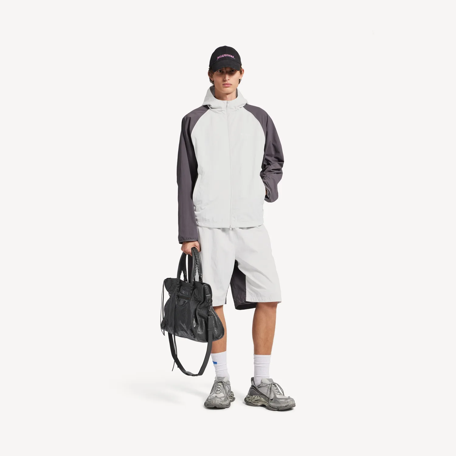 BALENCIAGA Мужские шорты от спортивного костюма светло-серого цвета — фото 2