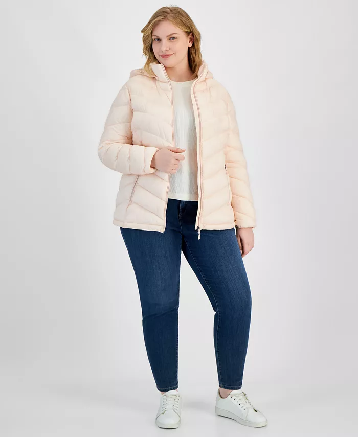 

Утепленная куртка с капюшоном Plus Size, складная Charter Club, розовый
