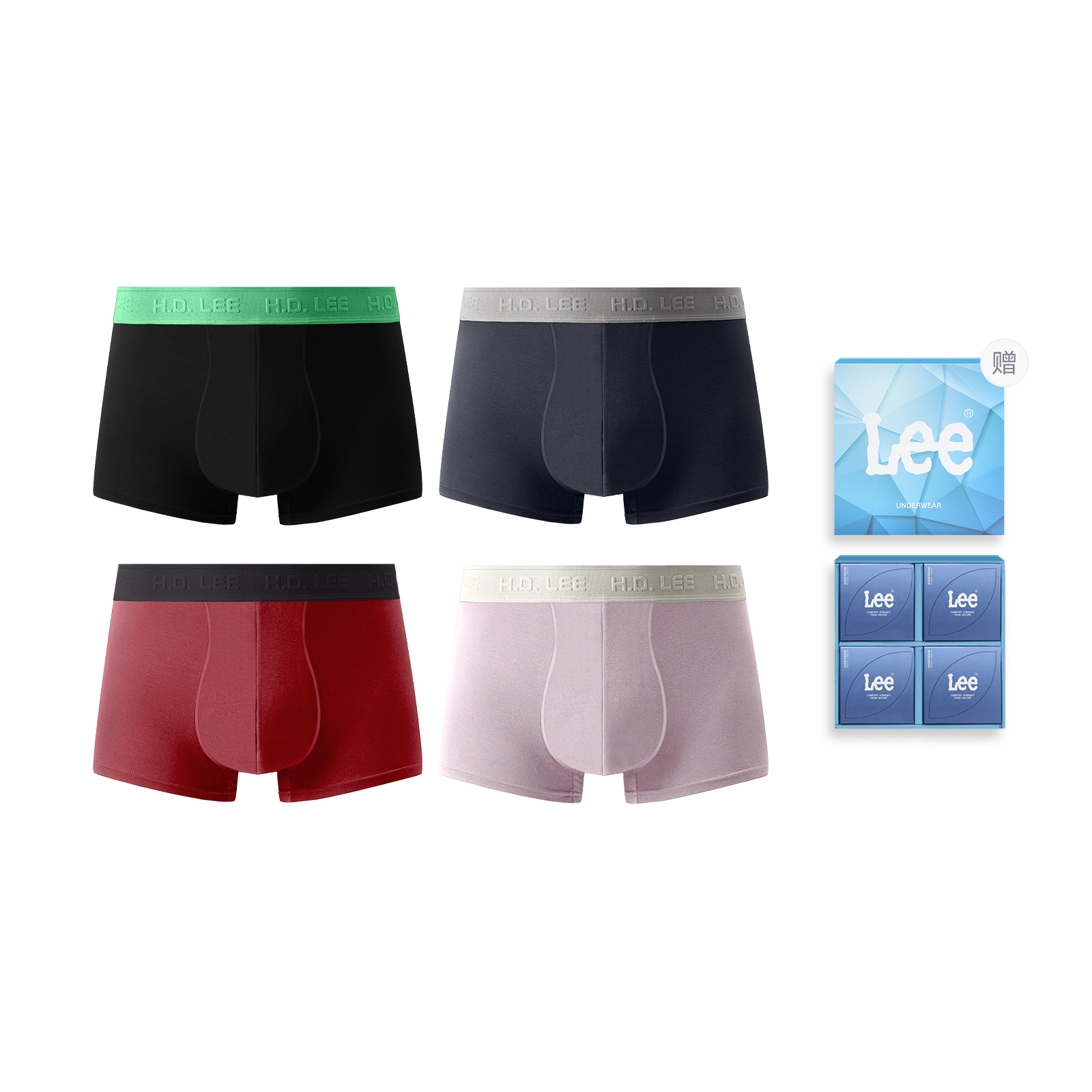 

Подарочные боксы Galaxy Underwear для мужчин, набор из 4 штук Lee, темно-серый