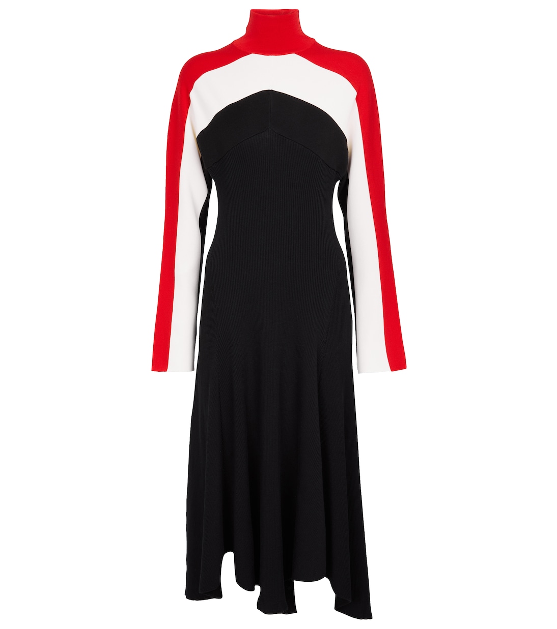 

Платье миди из трикотажа в рубчик в полоску Jil Sander, Open Miscellaneous