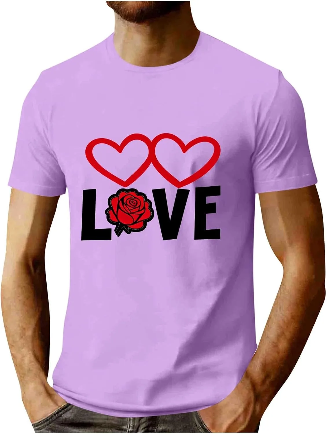 

Футболка мужская Valentines с принтом в виде розы и сердца Zeiyignr