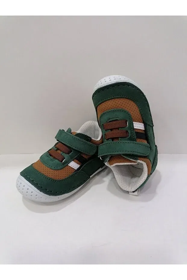 Детские туфли для девочек кожаные Özgür Kids, Green Coffee — фото 4