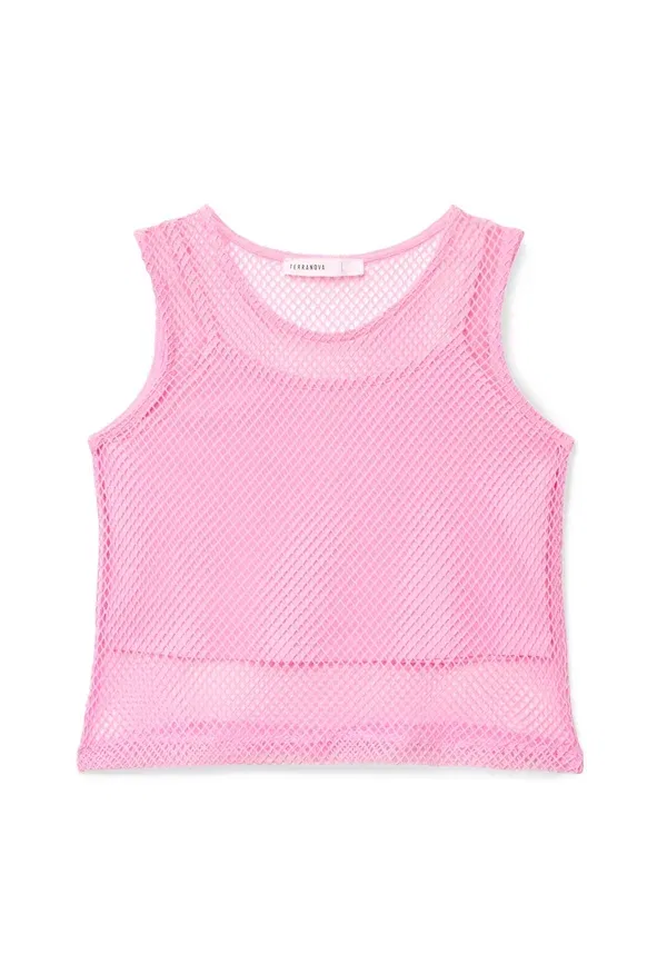 Топ из сетки Terranova, Rosa Fluo, розовый