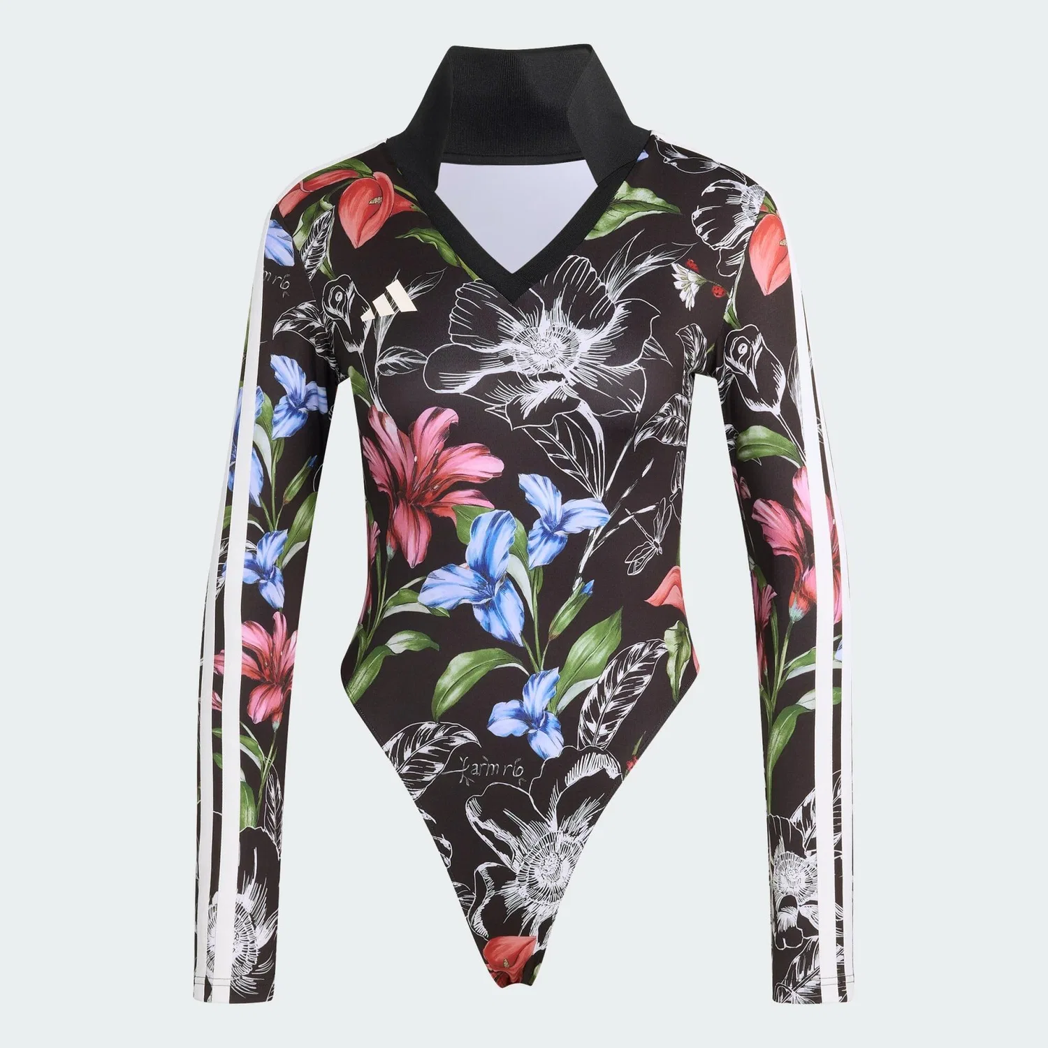 Женский облегающий комбинезон с принтом ADIDAS x FARM RIO ONESIE, Adidas, Черный Белый Разноцветный — фото 2