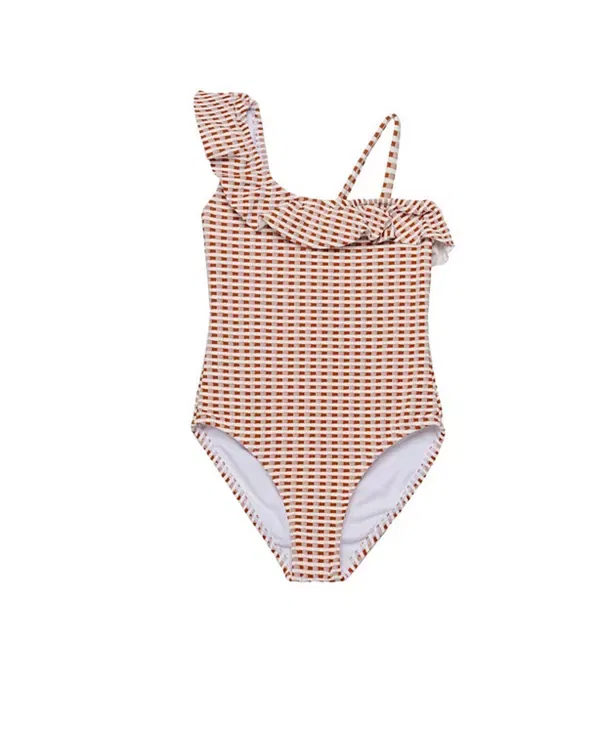 Детский купальник для девочек с рюшами Forever Gingham Gottex Kids, коричневый