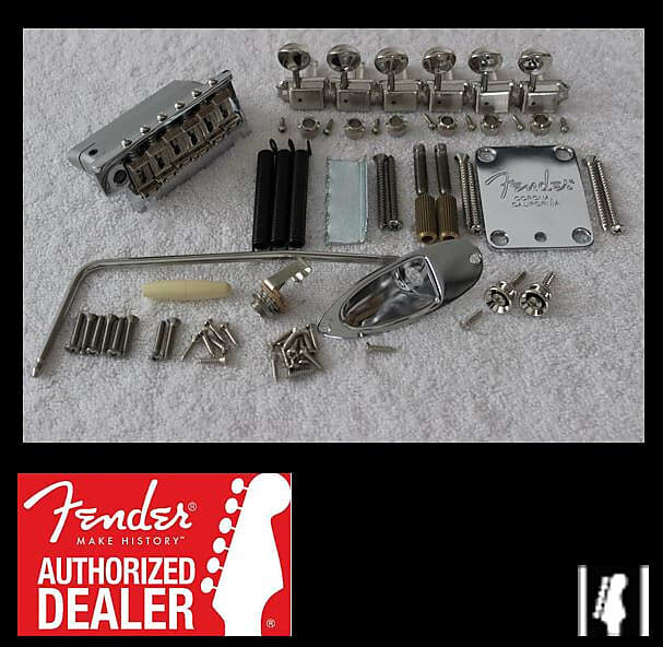 

Fender American Professional Stratocaster Chrome Hardware Set с тюнерами - USA Strat 099-2004-000 099-2004-000 American Professional Stratocaster Tremolo Bridge Assembly