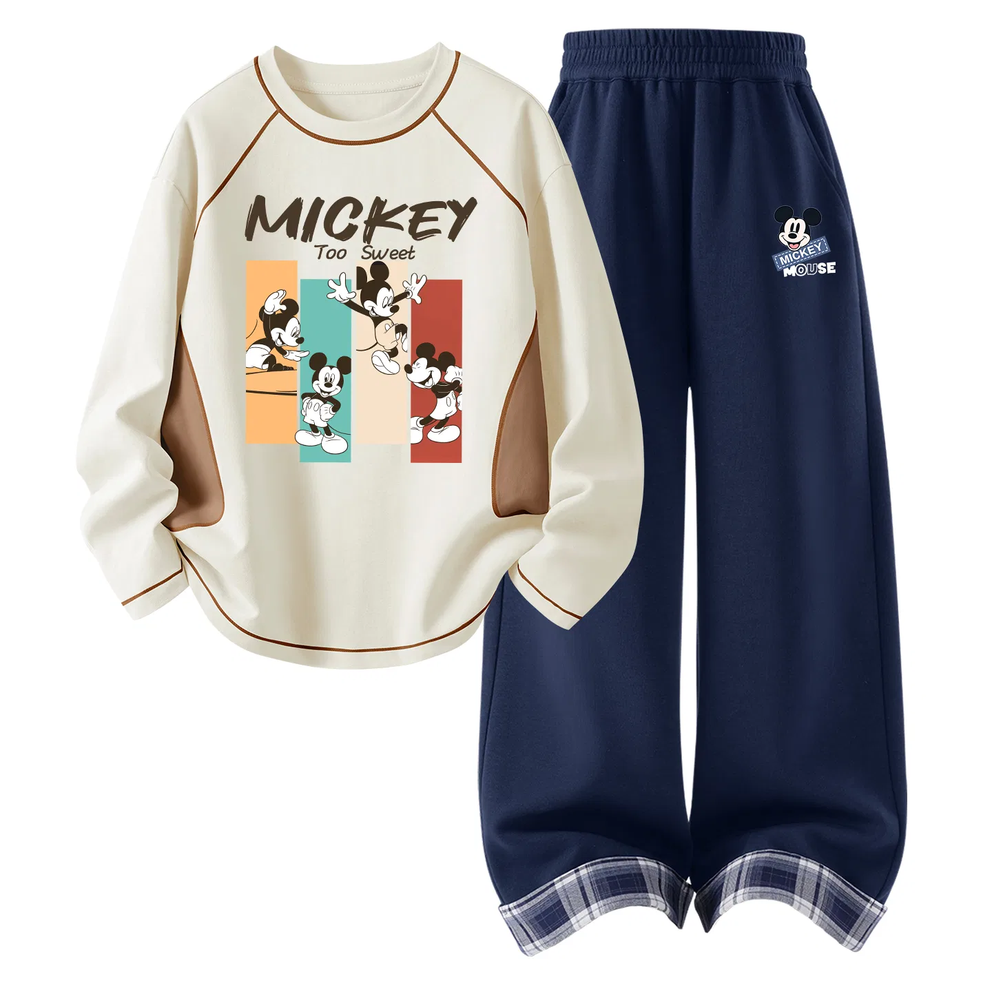 Детский комплект спортивной одежды с круглым вырезом Disney, Didoque Apricot+D'orlandi K Navy Blue