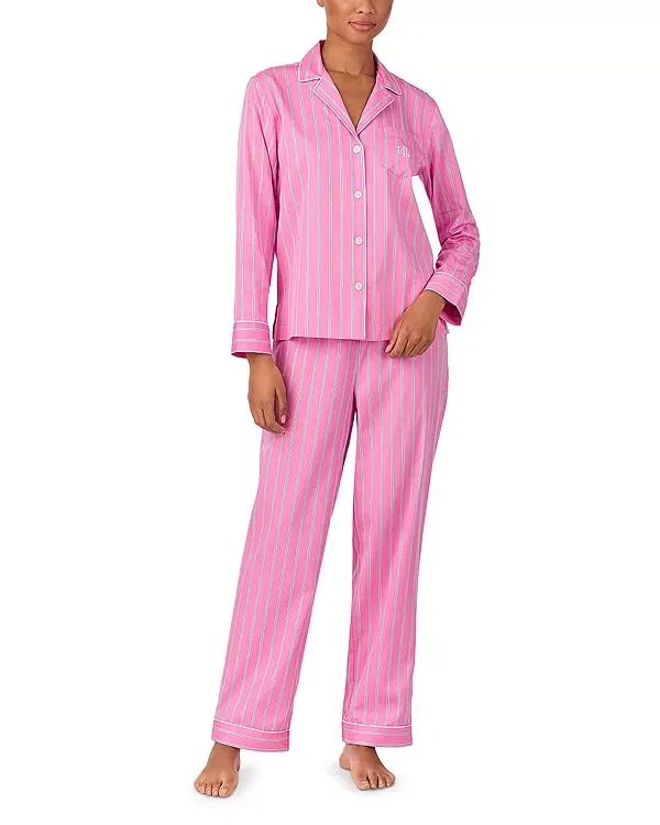 Женский комплект пижамы с длинным рукавом Ralph Lauren, Pink Stripe