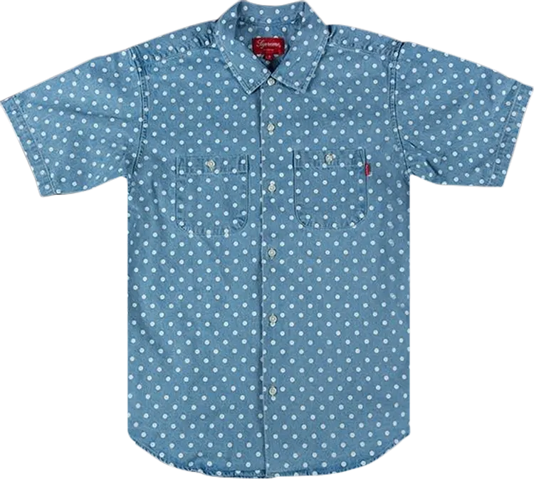 

Рубашка Supreme Polka Dot Denim Shirt 'Blue', синий