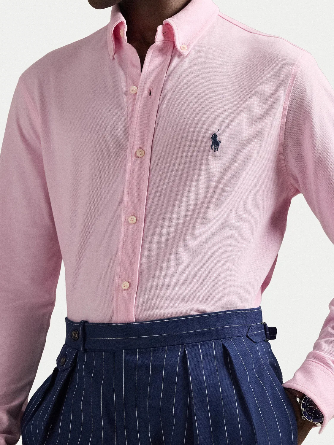 Мужская рубашка приталенного кроя Polo Ralph Lauren, розовый — фото 4