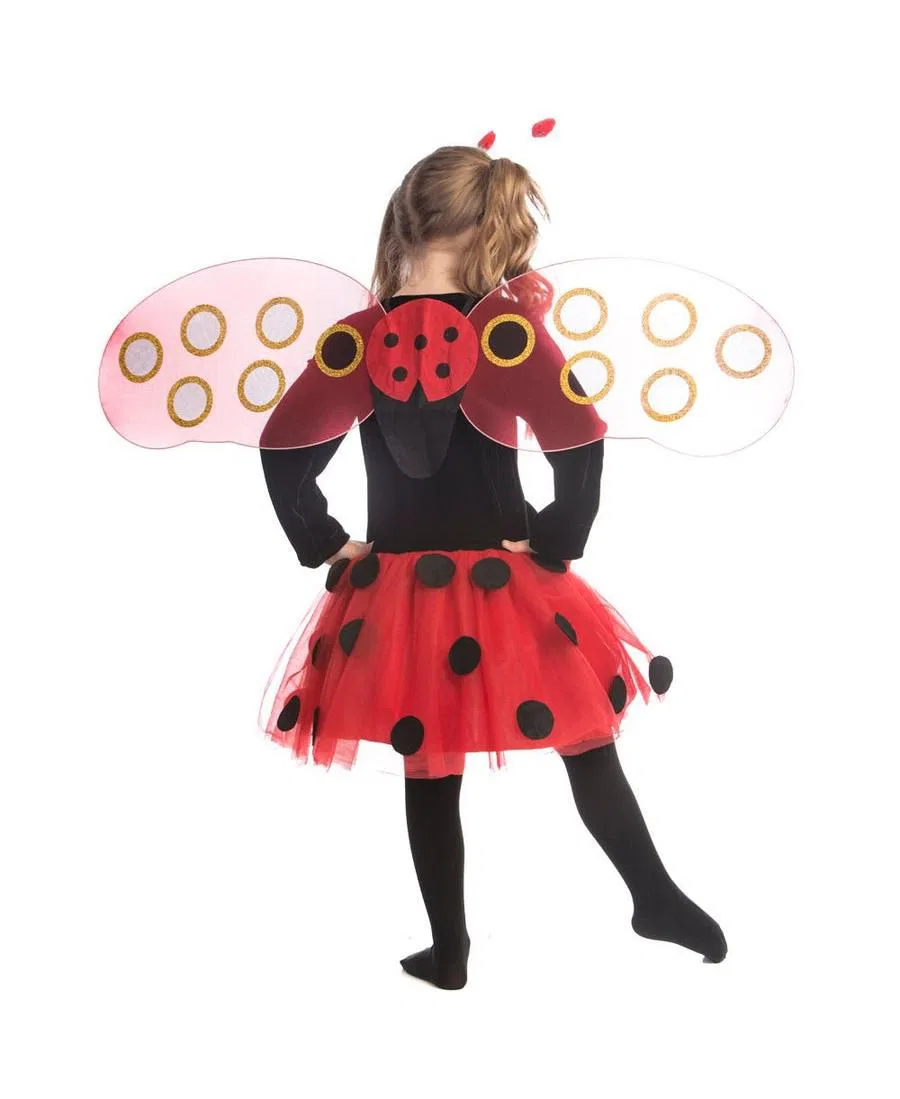 Детский костюм божьей коровки с крыльями и ободком Dress Up America, Red / Black — фото 2