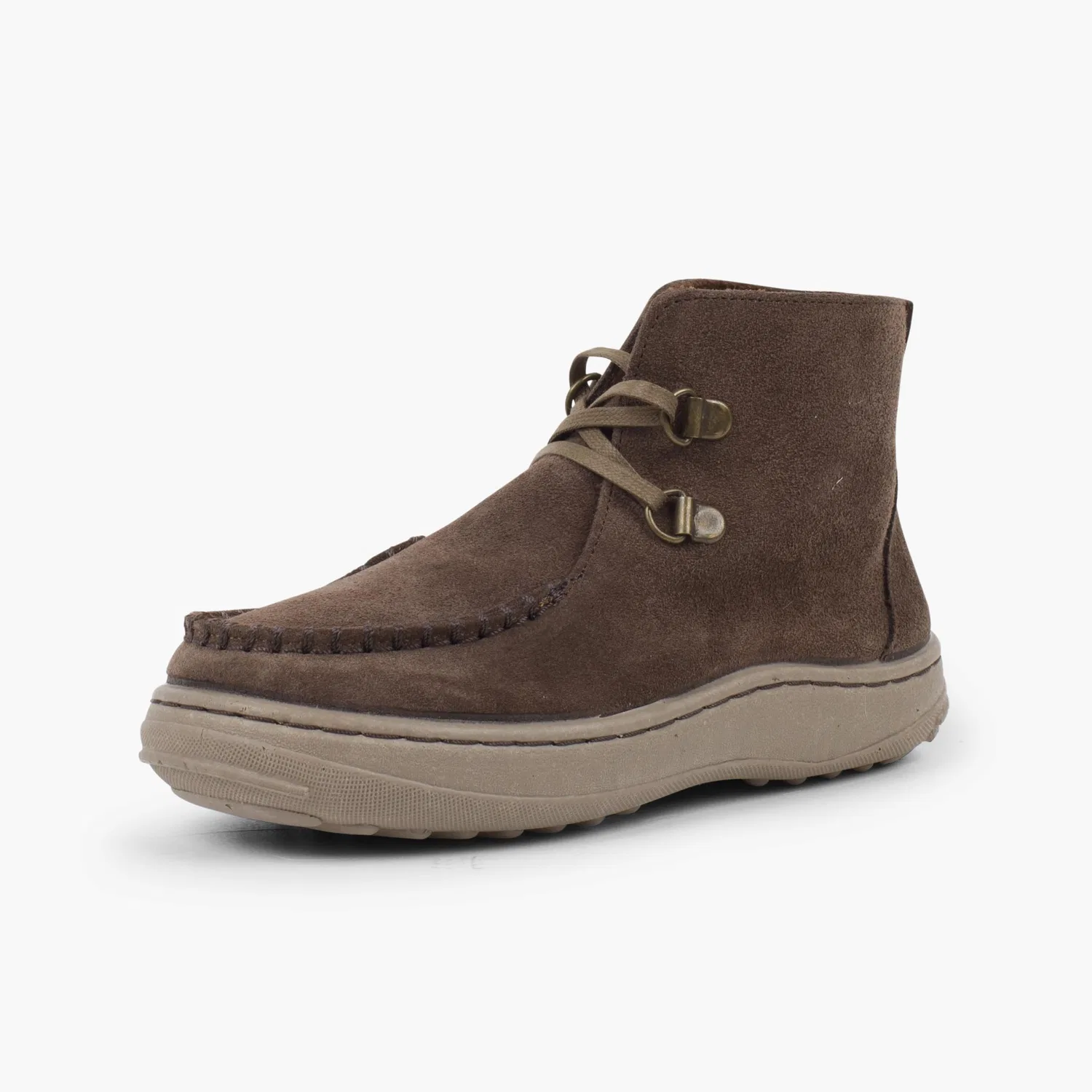 Детские ботинки для мальчиков со шнуровкой Pisamonas Indian Boots With Laces and Non-slip Sole, Taupe — фото 2