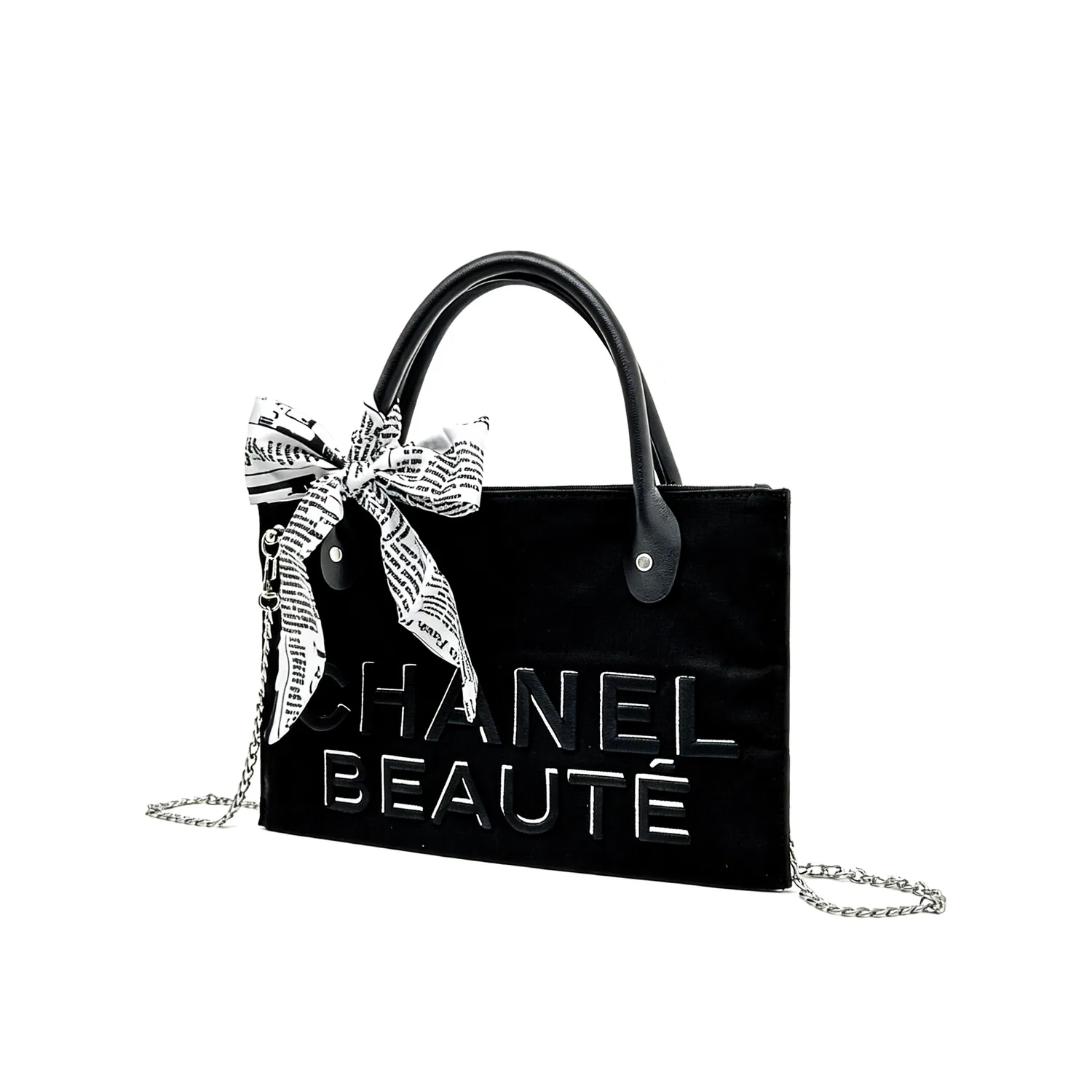 Женская косметичка-органайзер с вышивкой New Dream Paris, CHANEL, Черный — фото 4
