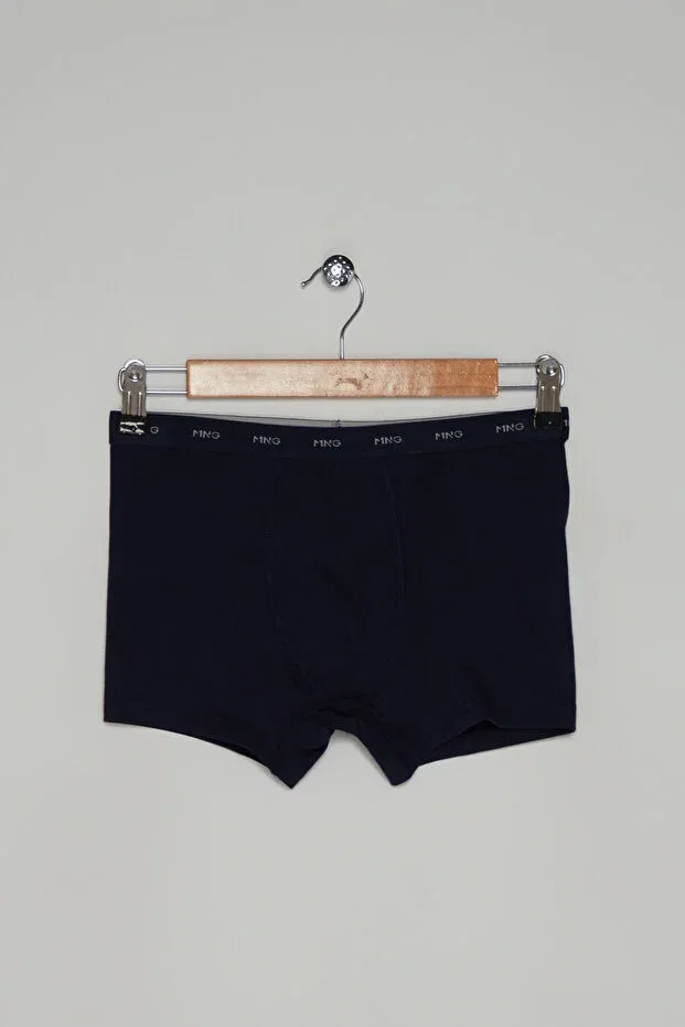 Детские шорты-боксеры для мальчиков однотонные Mango Kids, Navy Blue — фото 4