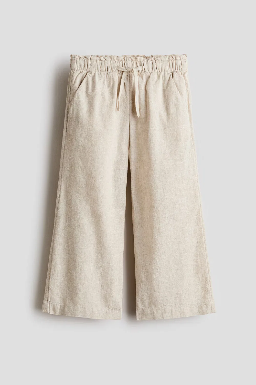 Брюки на шнуровке из смеси льна H&M, Hellbeige