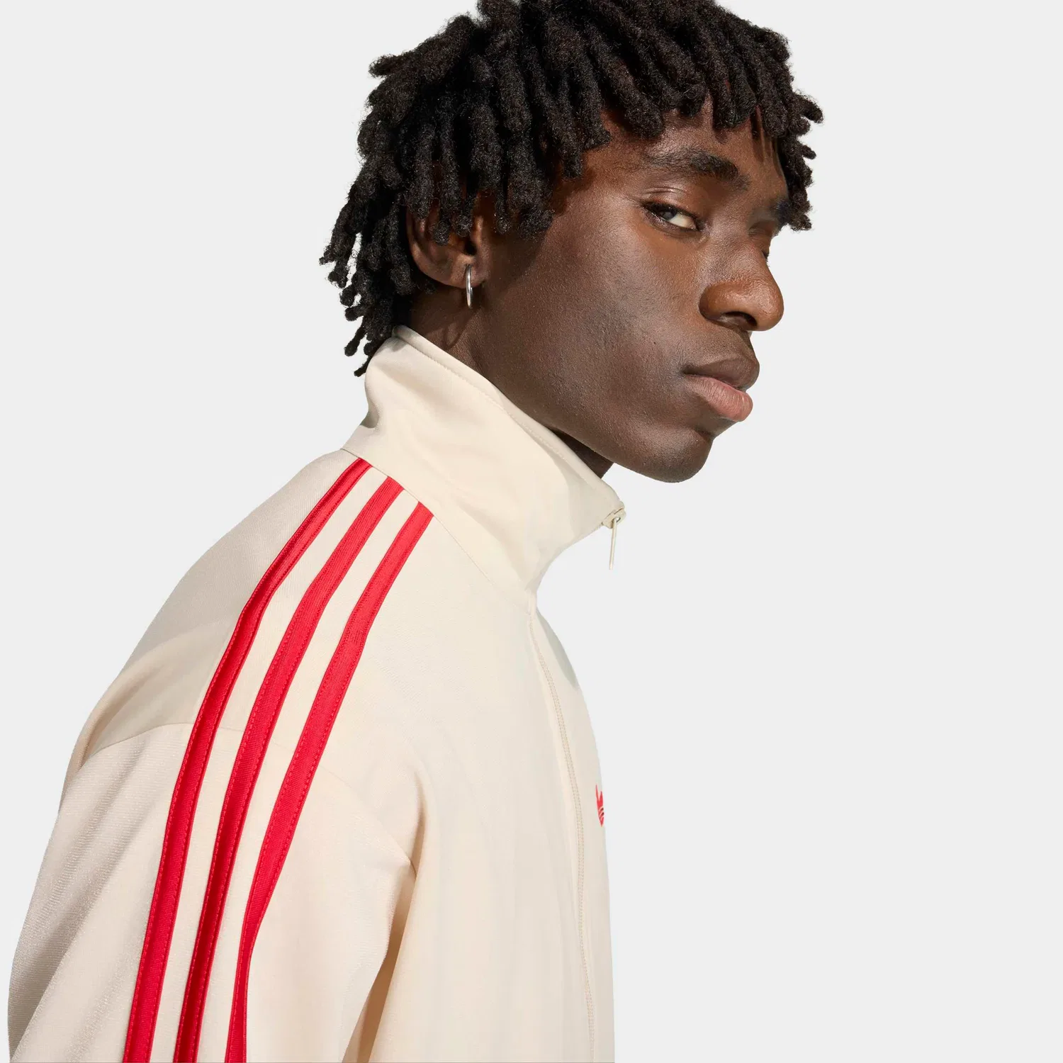 Мужская тренировочная куртка с воротником-стойкой Firebird Originals Adidas Originals, Crystal Linen/Better Scarlet — фото 3