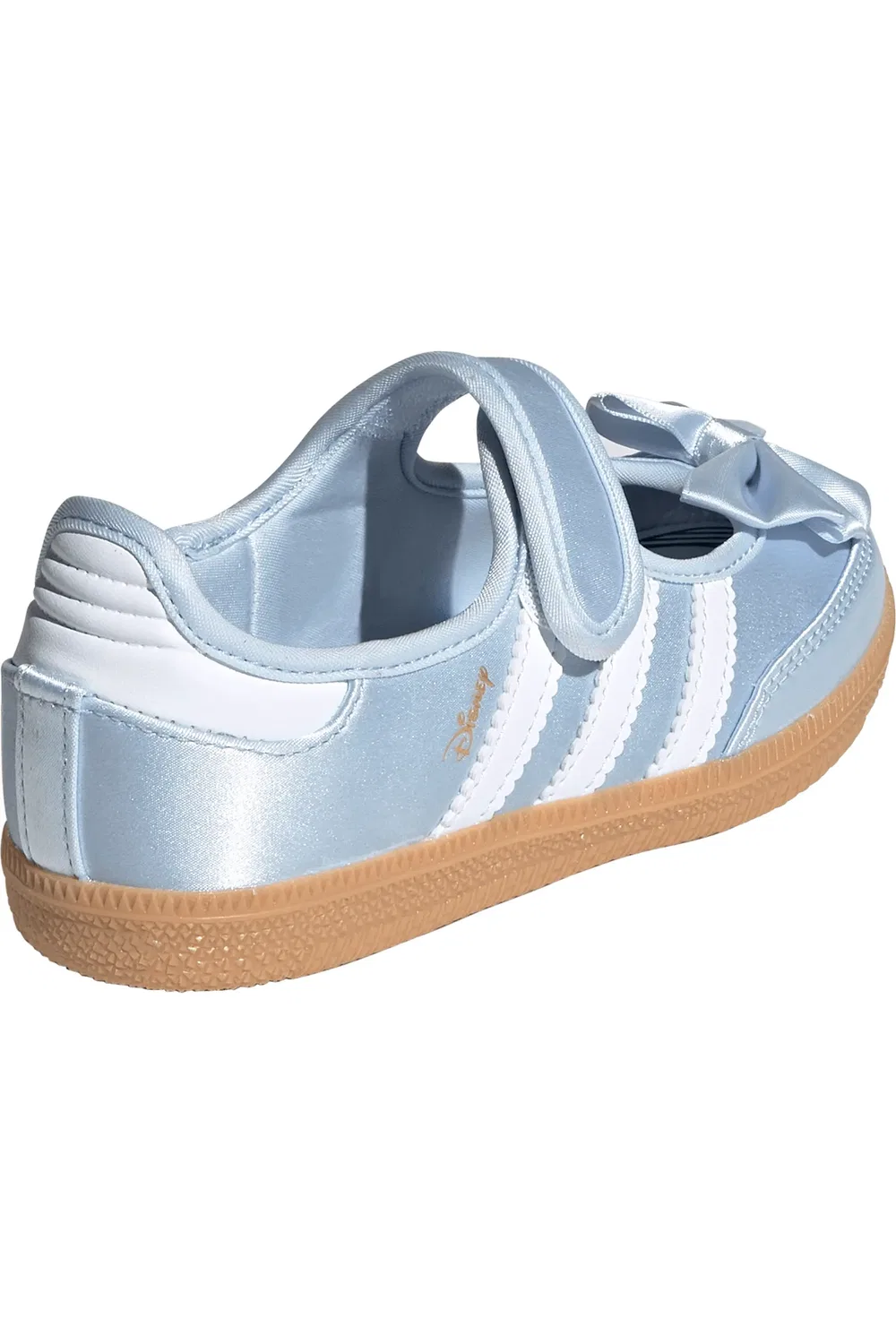 Детские кеды сатиновые с тремя полосками x Disney Alice in Wonderland Samba Jane adidas, Crystal Sky/White/Gum — фото 3