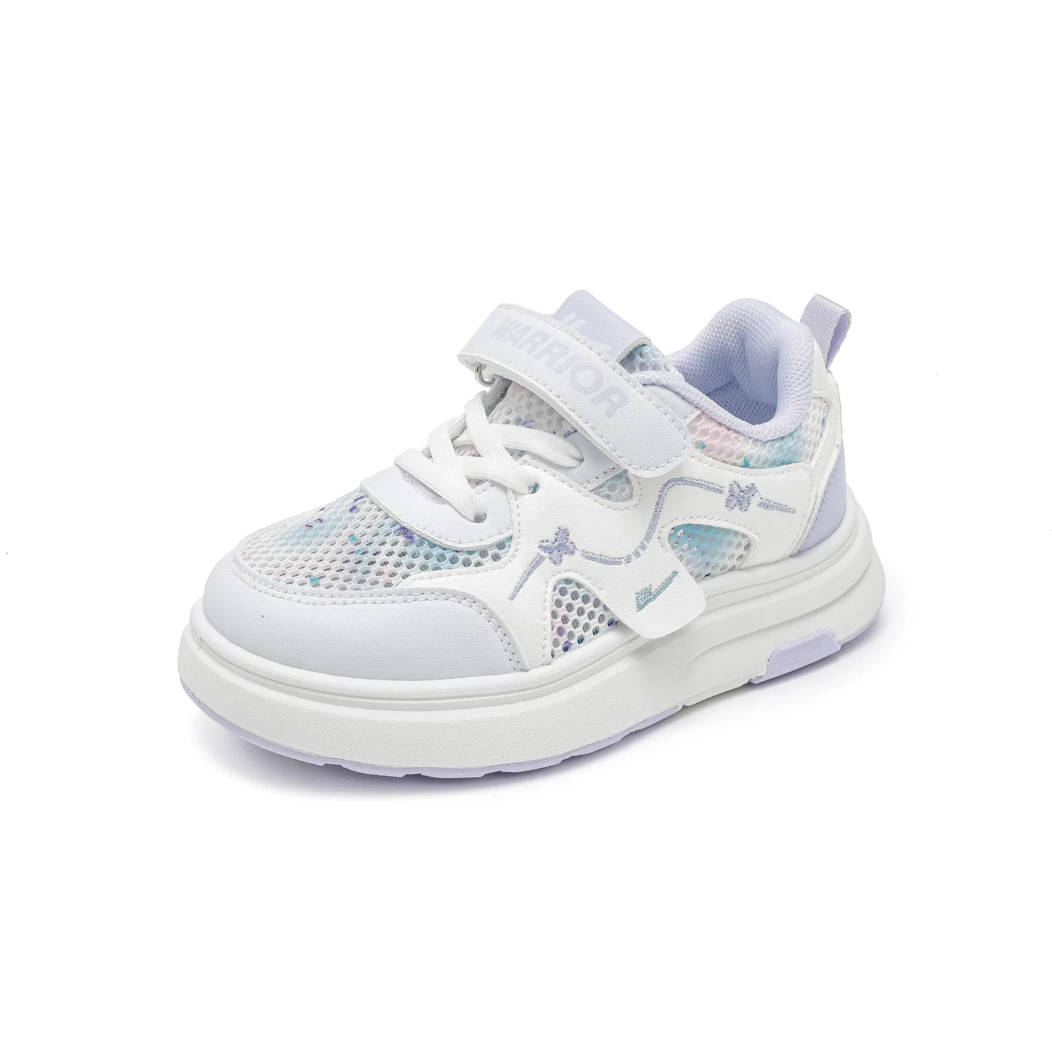 Детские кроссовки для скейтбординга с дышащей сеткой White Light Purple WARRIOR