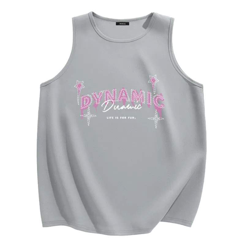 Детский топ с круглым вырезом MINISO, Light Gray (Mz Star Pink Font)